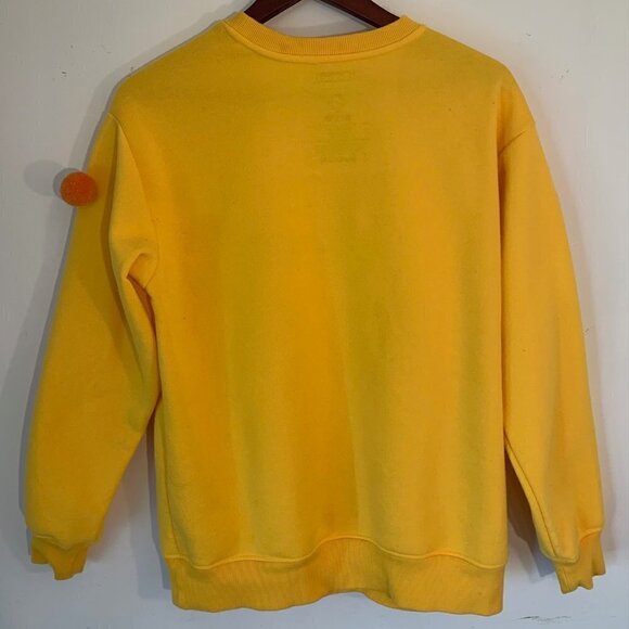 Classic Retro Candy DOTS Yellow Pom Pom Sweatshirt Pullover Sweater S HAS PILING - Picture 2 of 5